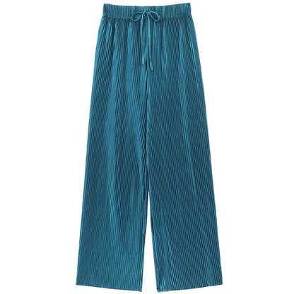 Elastic Wide Leg Silky Pants